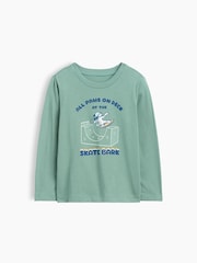 Gap Green Skater Dog Graphic Long Sleeve T-Shirt (6mths-5yrs) - Image 1 of 3