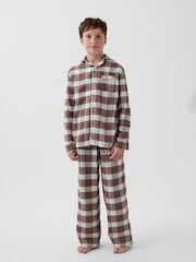 Gap Cream/Red Check Flannel Pyjamas Set (6-13yrs) - Image 1 of 4