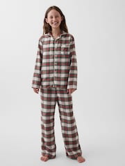 Gap Cream/Red Check Flannel Pyjamas Set (6-13yrs) - Image 2 of 4