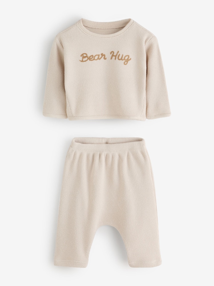 Gap Cream Brannan Bear Waffle Knit Detail Outfit (0-24mths) - Image 1 of 7 Gap Cream Brannan Bear Waffle Knit Detail Outfit (0-24mths) - Image 1 of 7