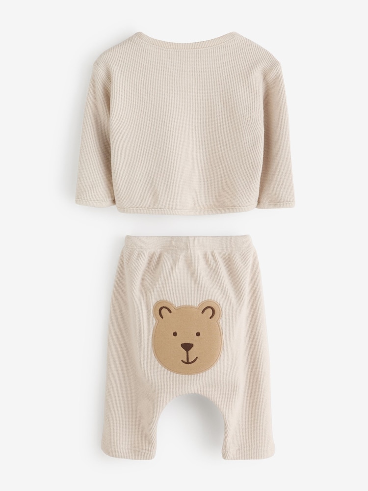 Gap Cream Brannan Bear Waffle Knit Detail Outfit (0-24mths) - Image 2 of 7 Gap Cream Brannan Bear Waffle Knit Detail Outfit (0-24mths) - Image 2 of 7