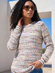 Roman Purple Space Dye Curved Hem Knit Jumper - Image 1 of 4