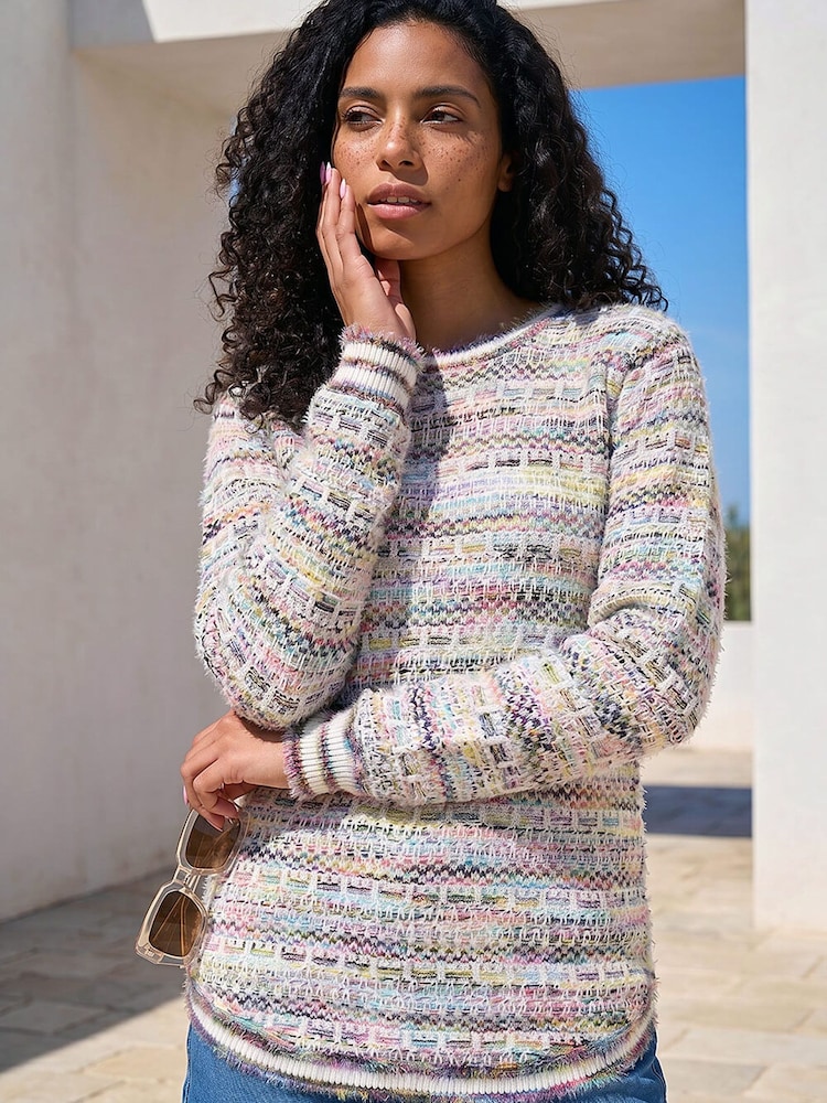 Roman Purple Space Dye Curved Hem Knit Jumper - Image 2 of 4