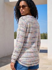 Roman Purple Space Dye Curved Hem Knit Jumper - Image 3 of 4