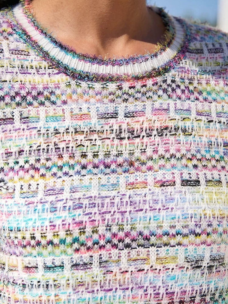 Roman Purple Space Dye Curved Hem Knit Jumper - Image 4 of 4