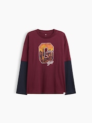 Burgundy Skyline - Gap entspanntes Grafik-Langarm-T-Shirt (4–13Jahre) - Bild 1 von 2