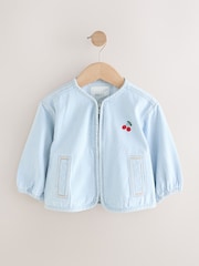 Blue 100% Cotton Stripe Zip Through Jacket (3mths-7yrs) - Image 5 of 9
