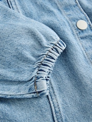 Blue Denim 100% Cotton Embroidered Frill Collar Jacket (3mths-7yrs) - Image 7 of 8