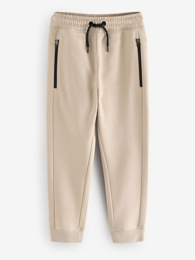 Stone Slim Fit Zip Joggers (3-16yrs) - Image 1 of 4 Stone Slim Fit Zip Joggers (3-16yrs) - Image 1 of 4
