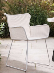 Barker and Stonehouse White Marbella Woven Garden Dining Chair - Image 1 of 7