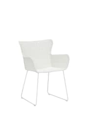 Barker and Stonehouse White Marbella Woven Garden Dining Chair - Image 2 of 7