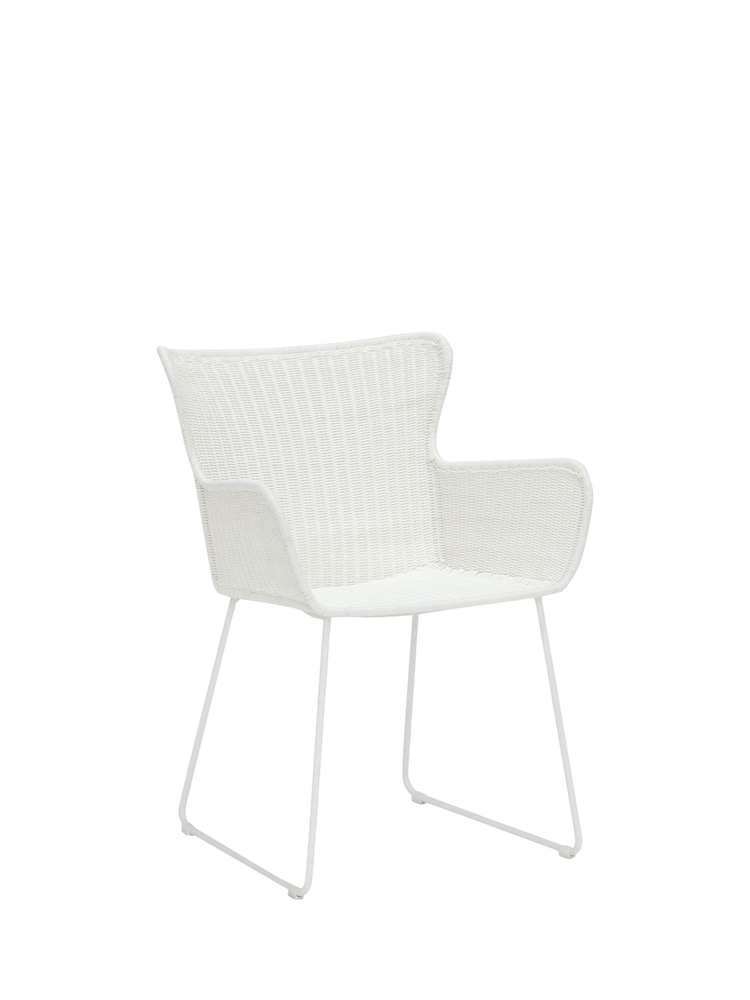 Barker and Stonehouse White Marbella Woven Garden Dining Chair - Image 2 of 7