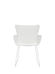 Barker and Stonehouse White Marbella Woven Garden Dining Chair - Image 3 of 7