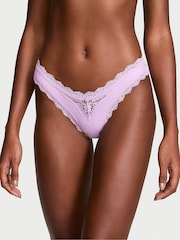 Victoria's Secret Silky Lilac Purple Lace Trim Brazilian Knickers - Image 1 of 3