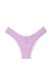 Victoria's Secret Silky Lilac Purple Lace Trim Brazilian Knickers - Image 3 of 3