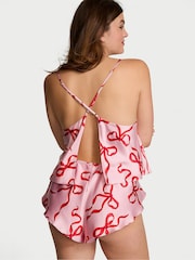 Victoria's Secret Pink Bows Satin Open Back Cami & Shorts Set - Image 2 of 4