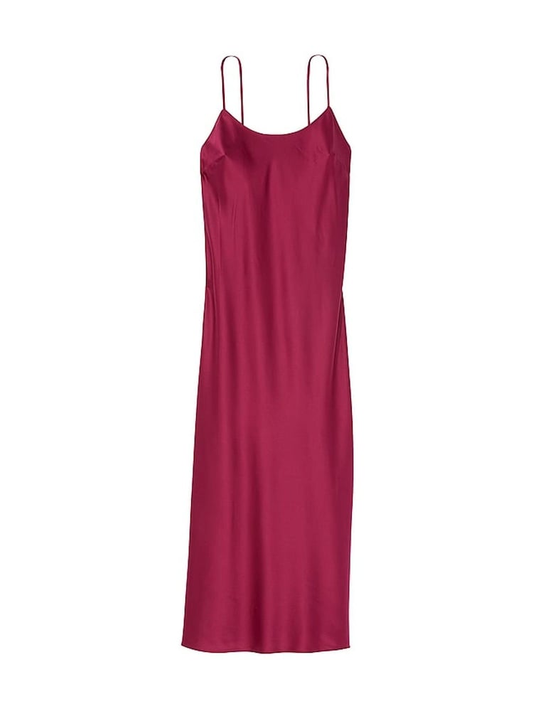 Victoria's Secret Campari Red Satin Maxi Slip - Image 3 of 3