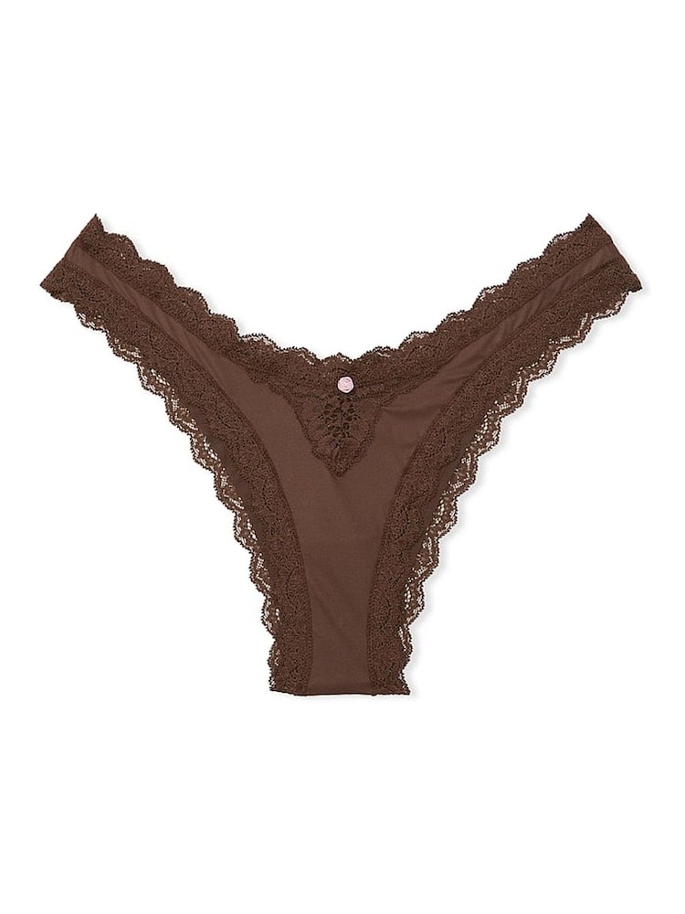 Victoria's Secret Ganache Nude Lace Trim Brazilian Knickers - Image 3 of 3