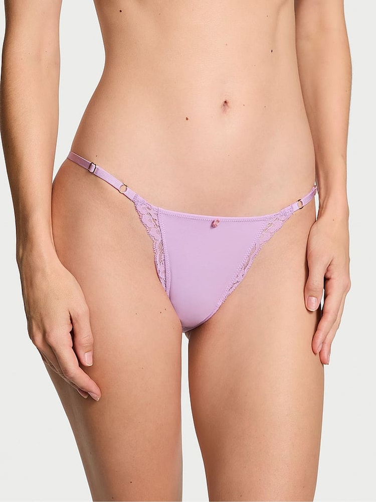 Victoria's Secret Silky Lilac Purple Lace Trim Bikini Knickers - Image 1 of 4