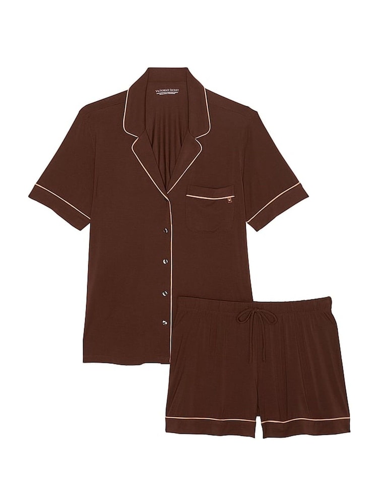 Victoria's Secret Ganache Brown Modal Short Pyjama Set - Image 3 of 3