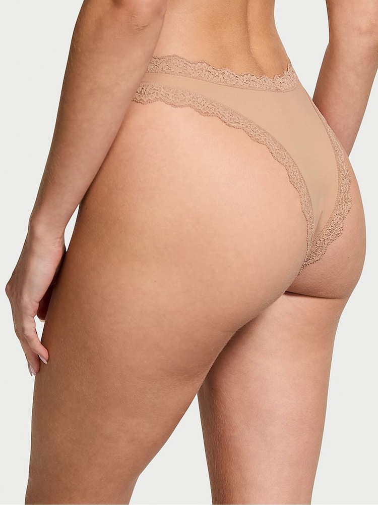 Victoria's Secret Praline Nude Lace Trim Brazilian Knickers - Image 2 of 3