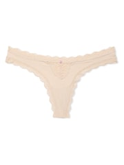 Victoria's Secret Marzipan Nude Lace Trim Thong Knickers - Image 3 of 3