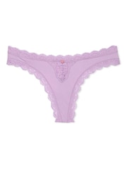 Zijdeachtig lila paarse kantafwerking - Victoria's Secret slipjes - Image 3 of 3