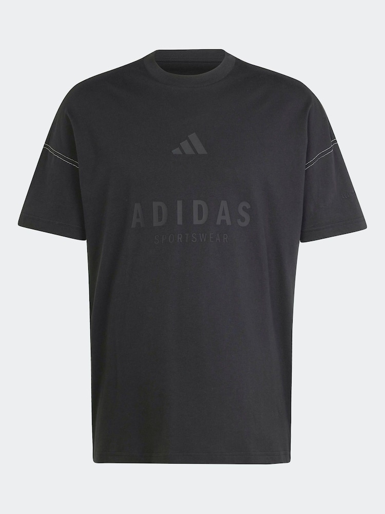 adidas Black SZN 100% Cotton Graphic T-Shirt - Image 7 of 7