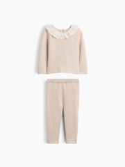 Gap Cream Eyelet Ruffle Collar Jumper Set (0-24mths) - Image 1 of 3