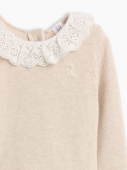 Gap Cream Eyelet Ruffle Collar Jumper Set (0-24mths) - Image 3 of 3