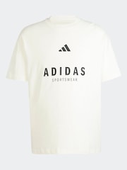 adidas White SZN 100% Cotton Graphic T-Shirt - Image 11 of 11