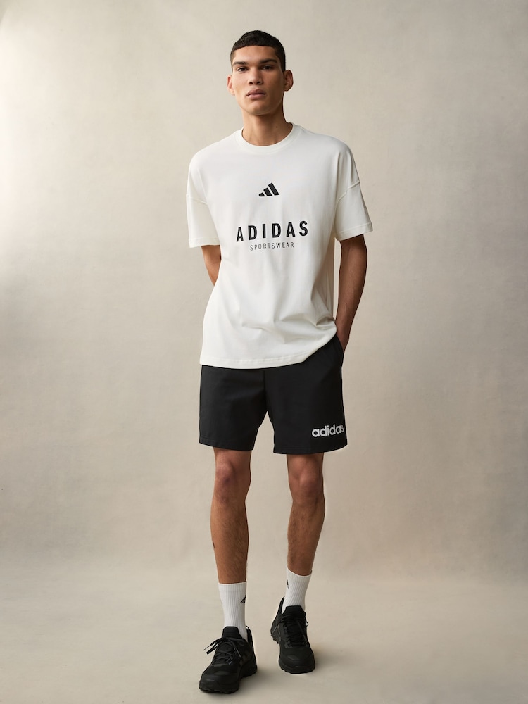 adidas White SZN 100% Cotton Graphic T-Shirt - Image 2 of 11