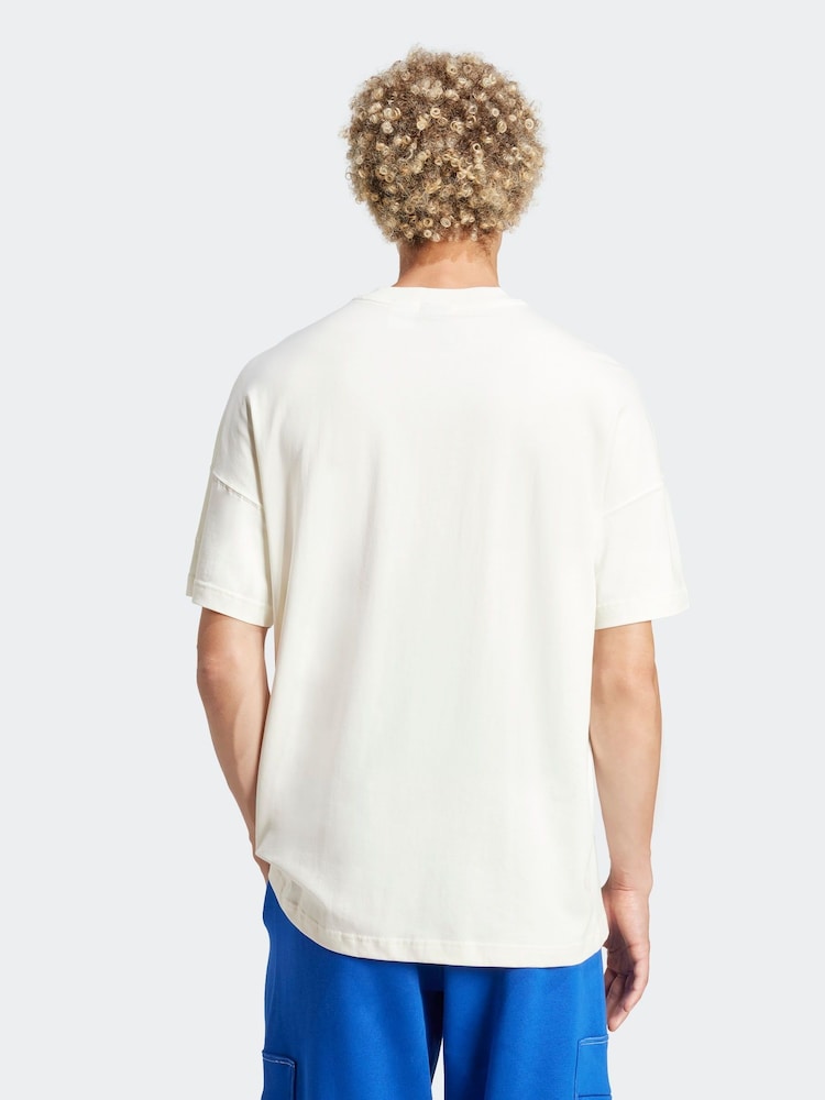 adidas White SZN 100% Cotton Graphic T-Shirt - Image 7 of 11