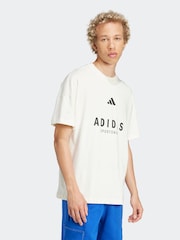 adidas White SZN 100% Cotton Graphic T-Shirt - Image 8 of 11