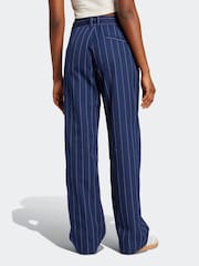 adidas originals Blue Pinstripe Wide Trousers - Image 2 of 6