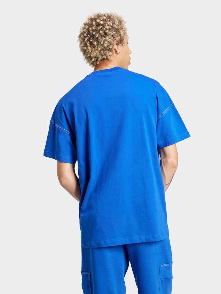 adidas Blue SZN 100% Cotton Graphic T-Shirt - Image 2 of 7