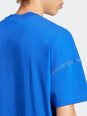 adidas Blue SZN 100% Cotton Graphic T-Shirt - Image 6 of 7
