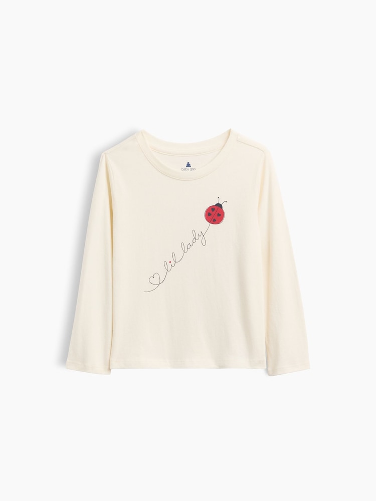 Gap Cream Ladybird Graphic Long Sleeve T-Shirt (6mths-5yrs) - Image 1 of 2 Gap Cream Ladybird Graphic Long Sleeve T-Shirt (6mths-5yrs) - Image 1 of 2