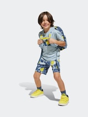 adidas Blue Smiley T-Shirt and Shorts Set - Image 3 of 8