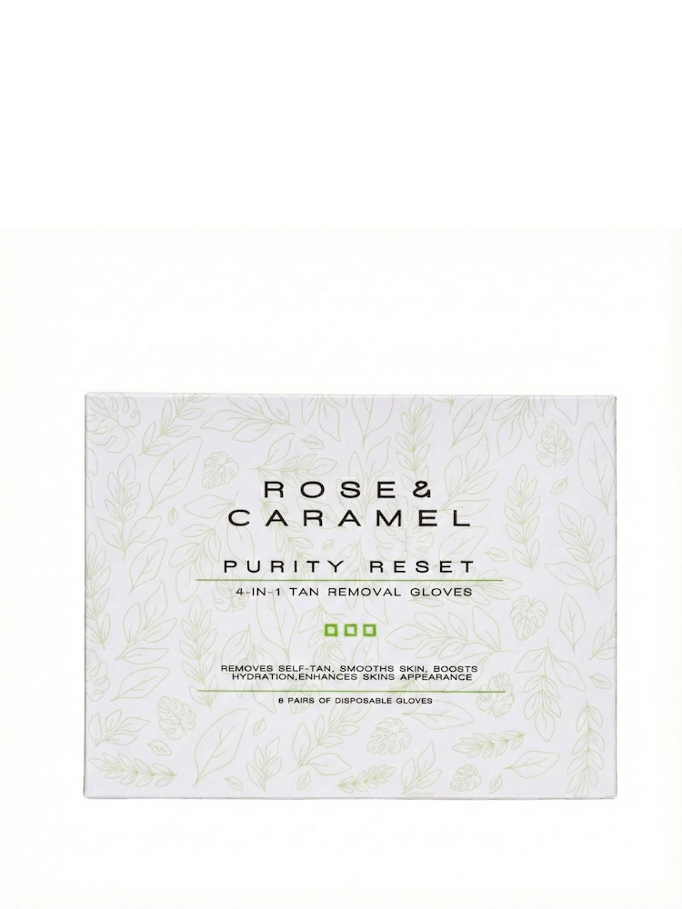 Rose & Caramel Purity Reset 4 in 1 Self Tan Removal Gloves - Image 1 of 6 Rose & Caramel Purity Reset 4 in 1 Self Tan Removal Gloves - Image 1 of 6