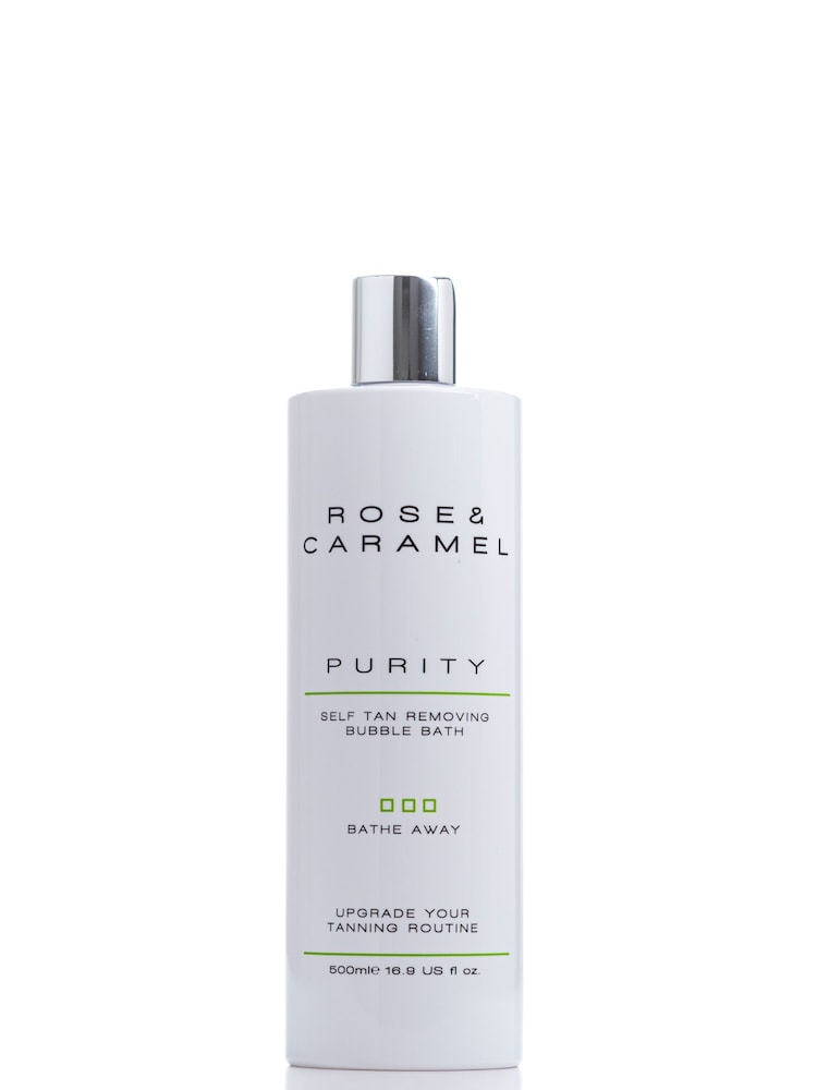Rose & Caramel Purity Bathe Away Self Tan Removing Bubble Bath 500ml - Image 1 of 5 Rose & Caramel Purity Bathe Away Self Tan Removing Bubble Bath 500ml - Image 1 of 5