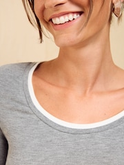 Friends Like These Grey Double Layer Scoop Top - Image 2 of 5