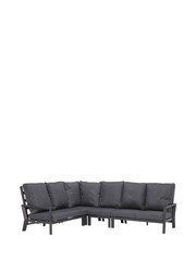 Barker and Stonehouse Grey Maine Aluminium Reclining Corner Garden Dining Set with Fire Pit - Image 4 of 6