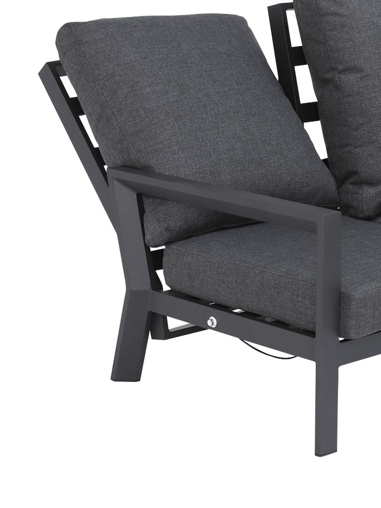 Barker and Stonehouse Grey Maine Aluminium Reclining Corner Garden Dining Set with Fire Pit - Image 6 of 6