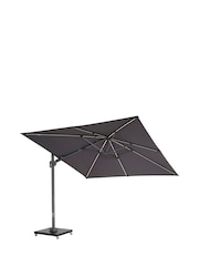 Barker and Stonehouse Grey Lux Garden LED Parasol and Base with Wheels - Image 3 of 7