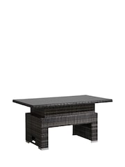 Barker and Stonehouse Grey Madeira Rattan L Shape Garden Corner Sofa Dining Set with Table - Image 4 of 7