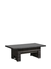Barker and Stonehouse Grey Madeira Rattan L Shape Garden Corner Sofa Dining Set with Table - Image 5 of 7