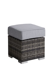 Barker and Stonehouse Grey Madeira Rattan L Shape Garden Corner Sofa Dining Set with Table - Image 6 of 7