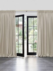 Voyage Maison Cashew Hawley Plain Pencil Pleat Curtains - Image 1 of 2