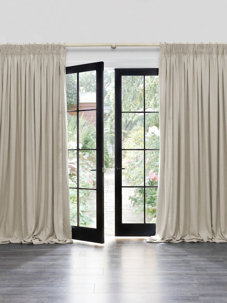 Voyage Maison Cashew Hawley Plain Pencil Pleat Curtains - Image 1 of 2